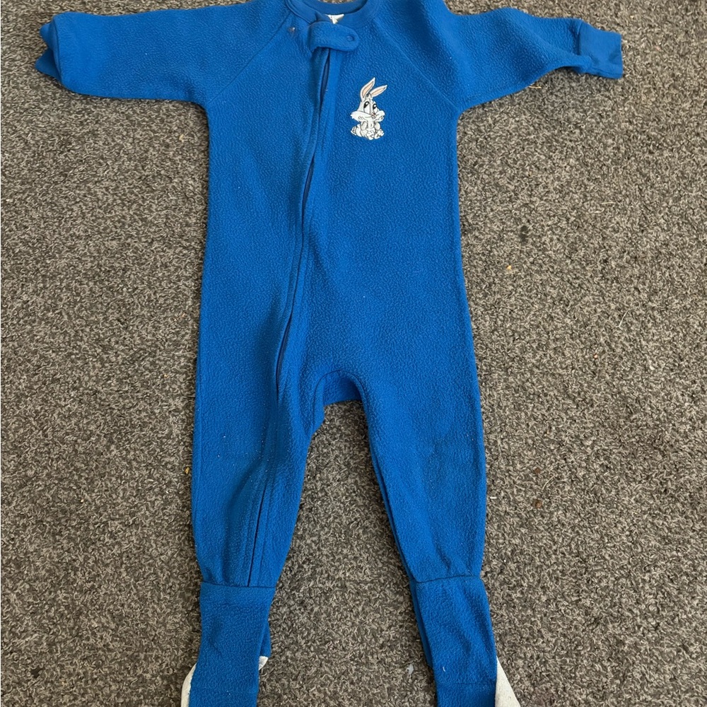 Warner Bros. Blue Kids Footie with Bunny Patch